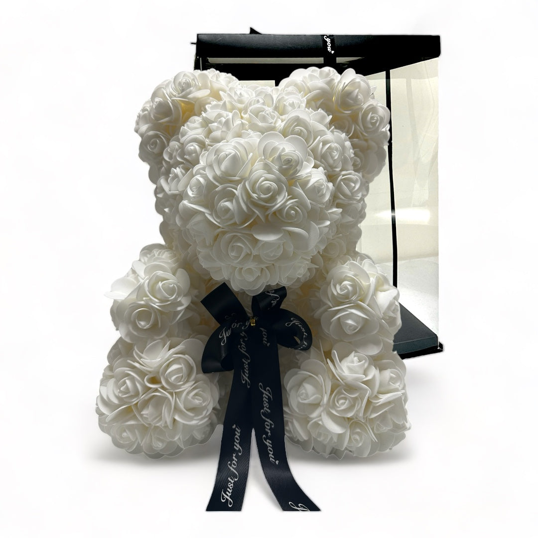 Gorgeous White Rose Teddy Bear with LED Light & Gift Box - 40cm – My Onesie