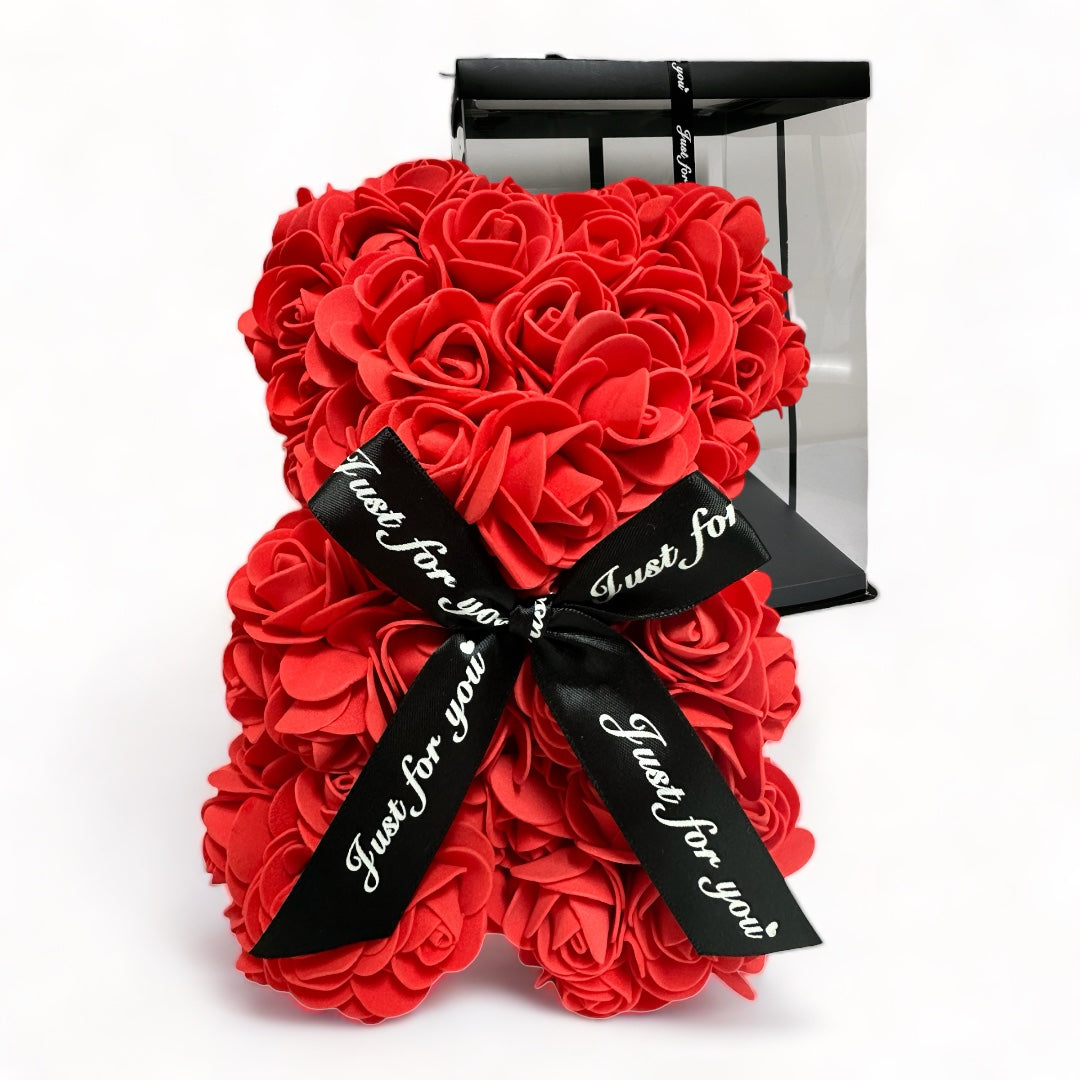 Gorgeous Red Rose Teddy Bear with Gift Box - 25cm – My Onesie