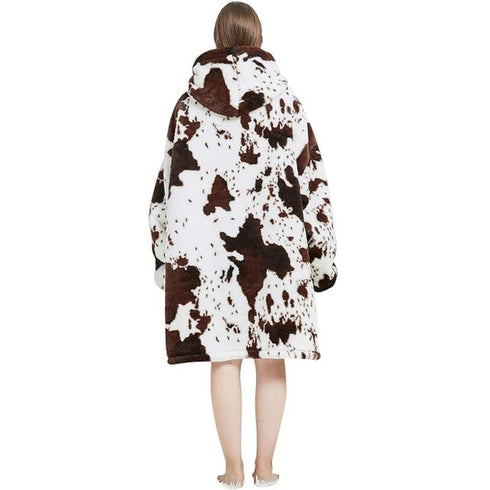 My Snuggy - Kids Seamless Cow Print Hoodie Blanket