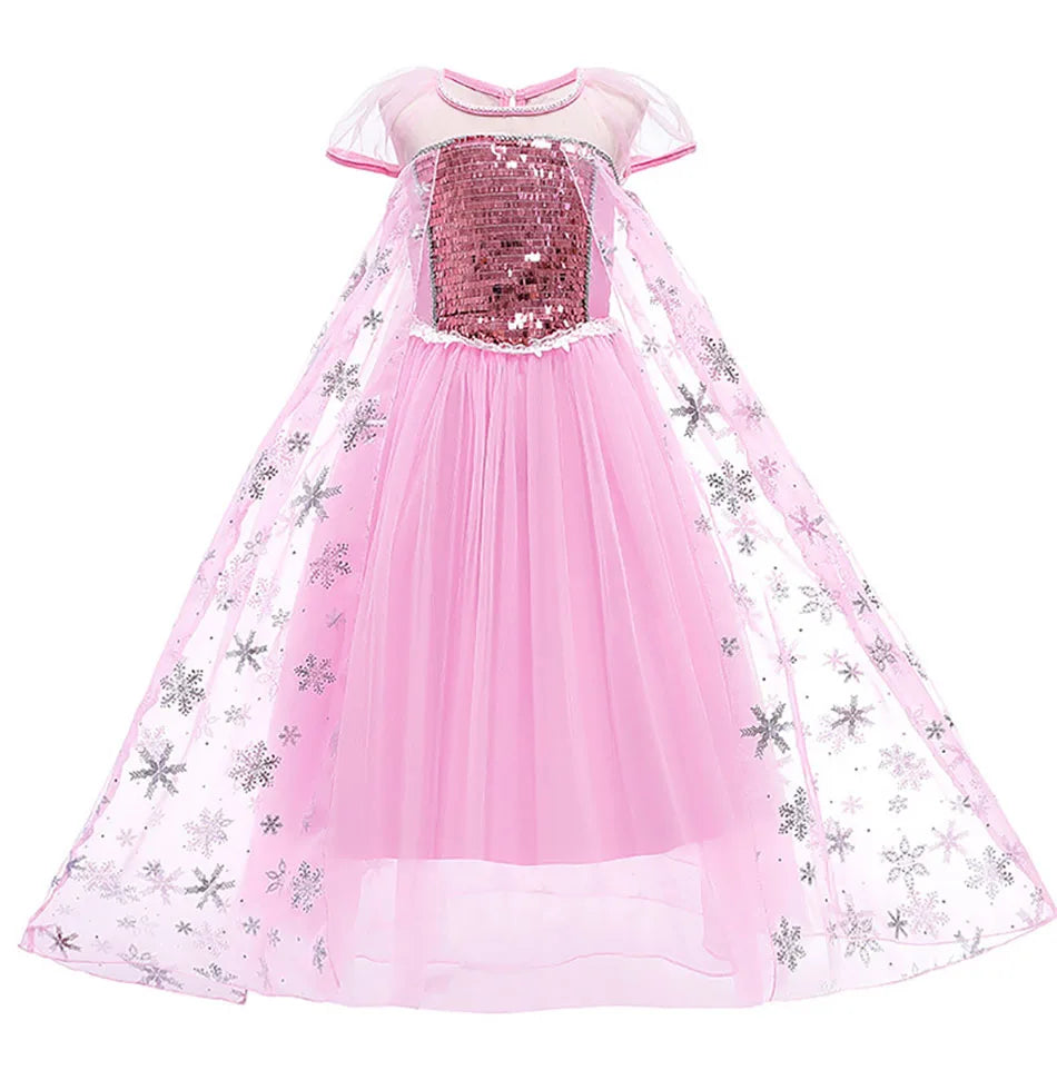 Pink Princess Costume 5-Piece Dress Set (Includes Crown, Sceptre, Gloves and Earrings)
