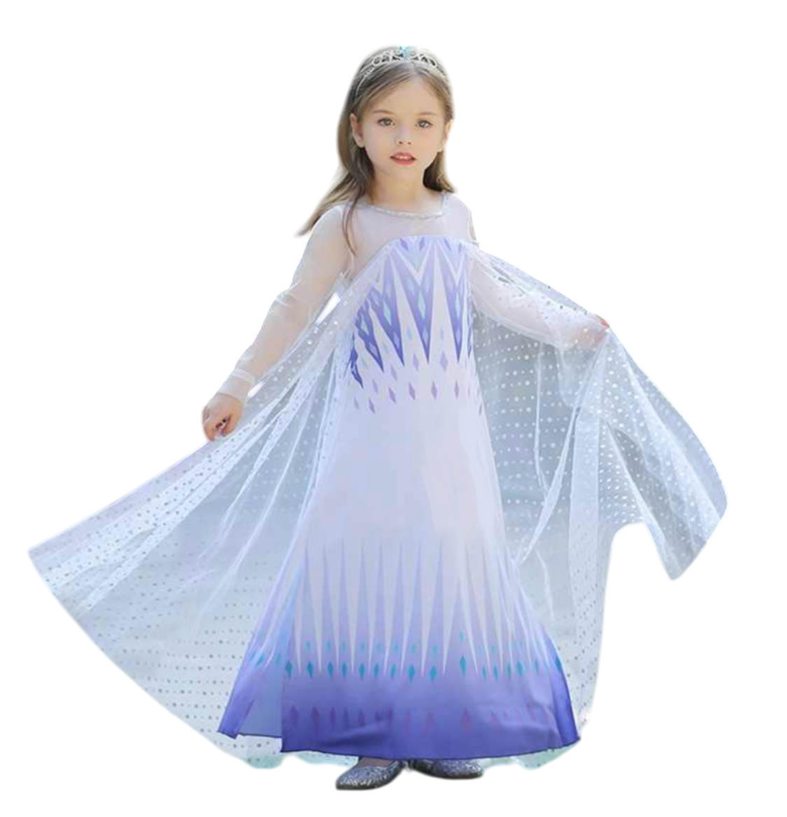 White-Purple Party Costume Princess Dress With Cape