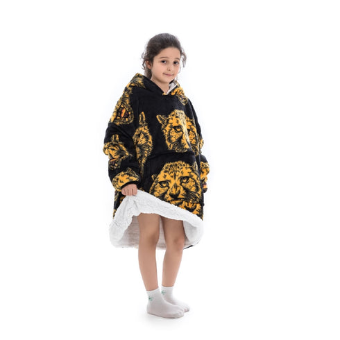 My Snuggy - Kids Leopard Bulldog Hoodie Blanket