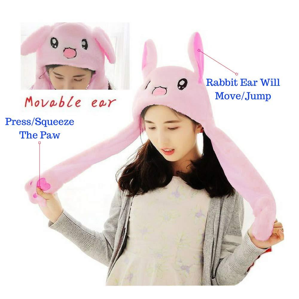 pink bunny hat with moving ears