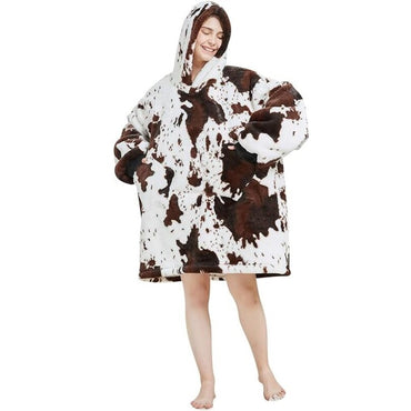 My Snuggy - Large Seamless Cow Print Hoodie Blanket