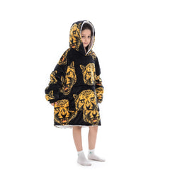 My Snuggy - Small Leopard Bulldog Hoodie Blanket