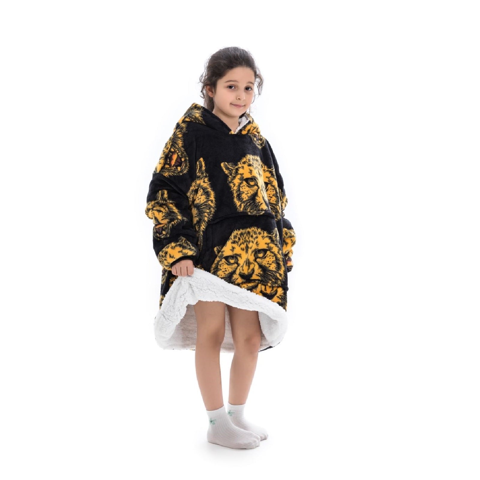 My Snuggy - Kids Leopard Bulldog Hoodie Blanket