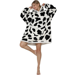 My Snuggy - Large Monochrome Cow Hoodie Blanket