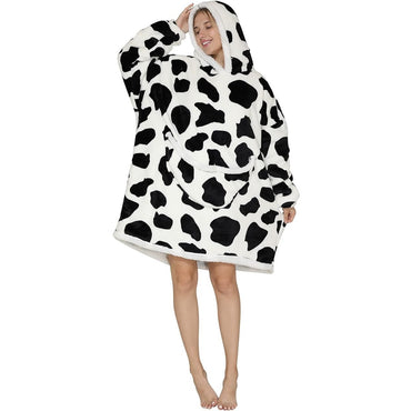 My Snuggy - Large Monochrome Cow Hoodie Blanket