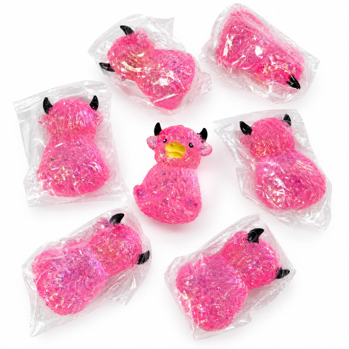 Pink Glitter Highland Cow Squishy