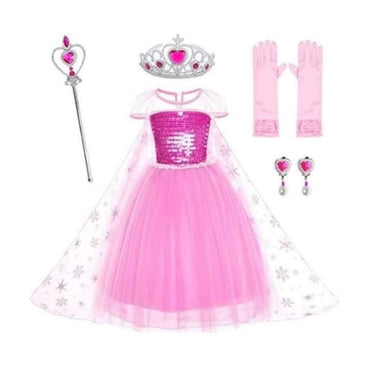 Pink Princess Costume Dress Set (Including 5 Pieces)
