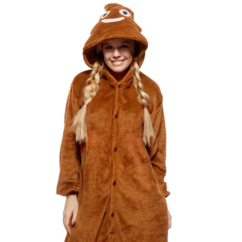 Brown Poop Emoji Adult Onesie