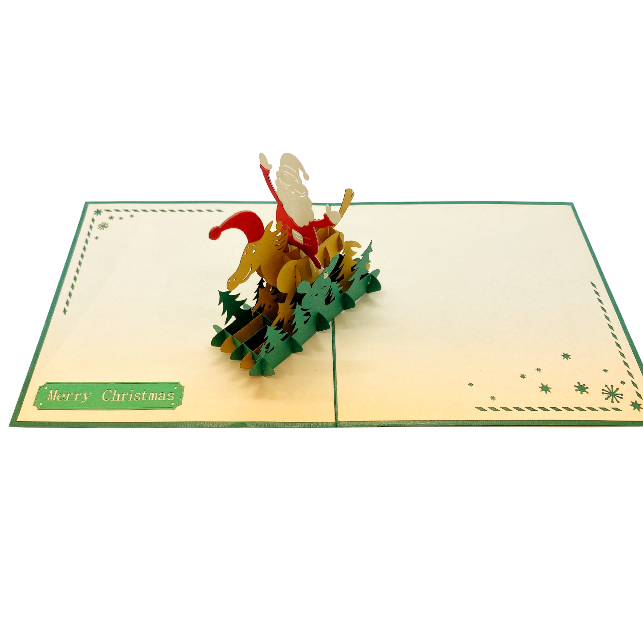 Pop-up Card _ Santa Claus Riding On His Reindeer