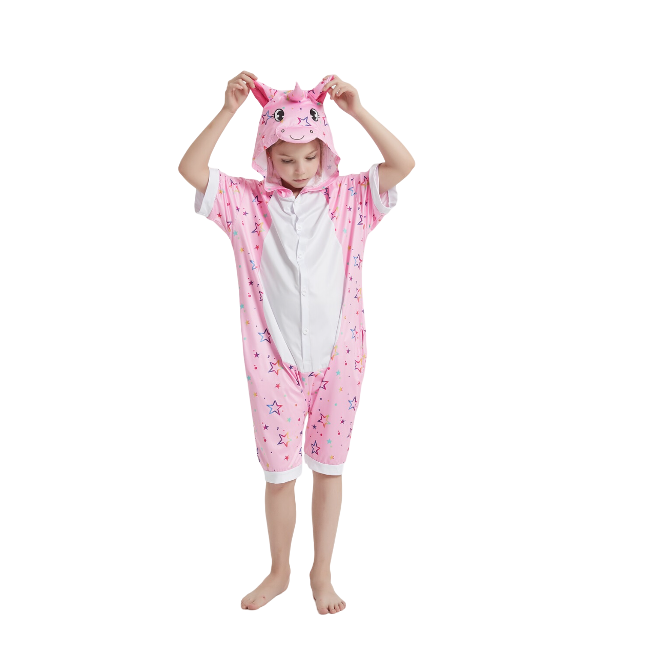 Pink Star Unicorn Kids Summer Onesie