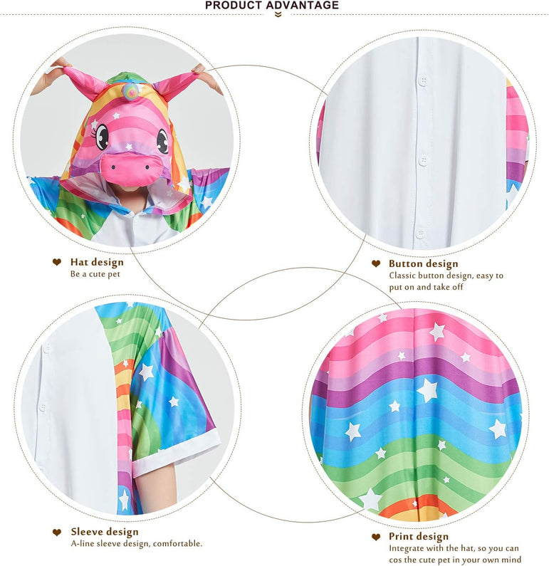 Rainbow Waves Unicorn Kids Summer Onesie