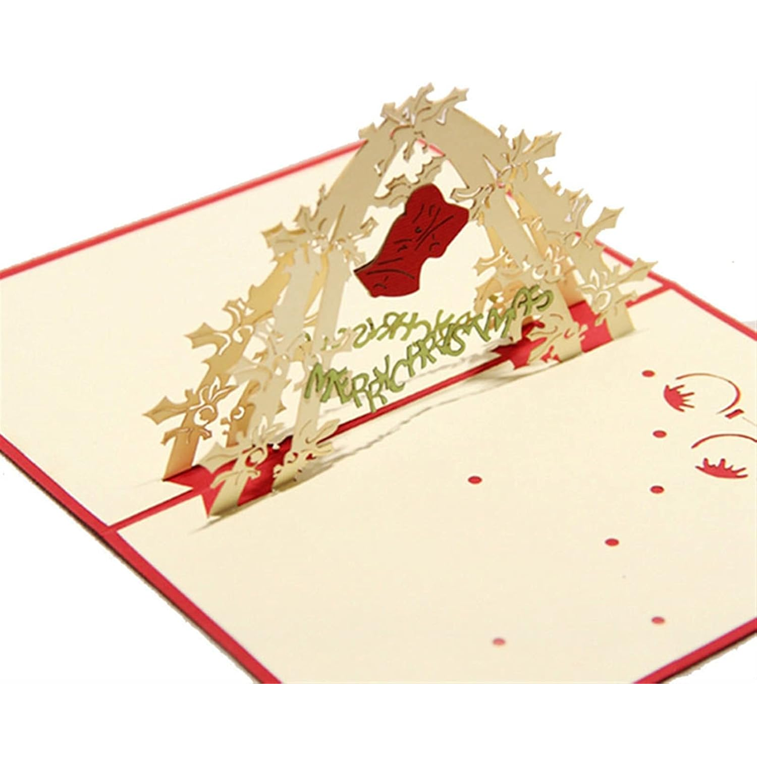 Pop-up Card _ Merry Christmas Red Bell Arch
