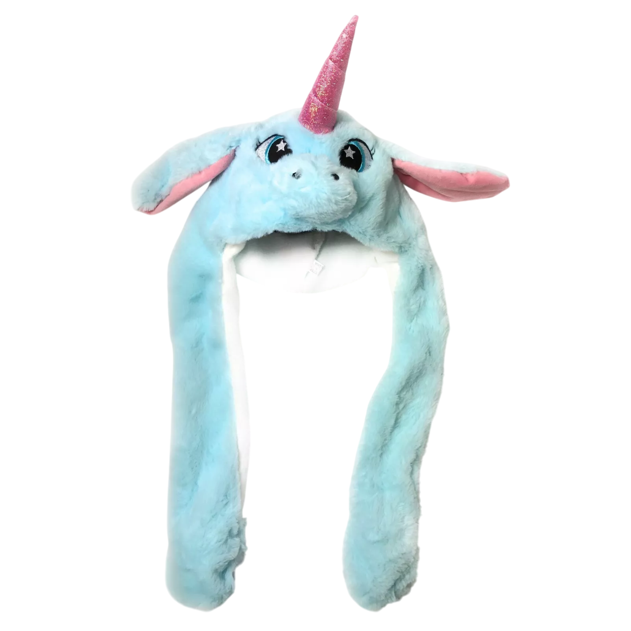 LED Movable-Ear Blue Unicorn Hat