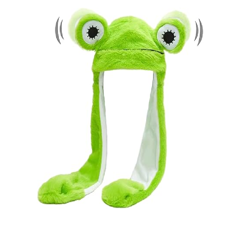 LED Movable-Ear Green Frog Hat