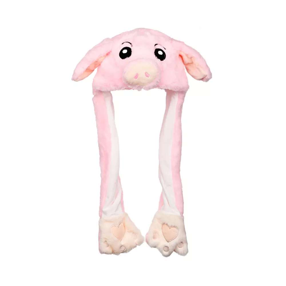 LED Movable-Ear Pink Piggy Hat