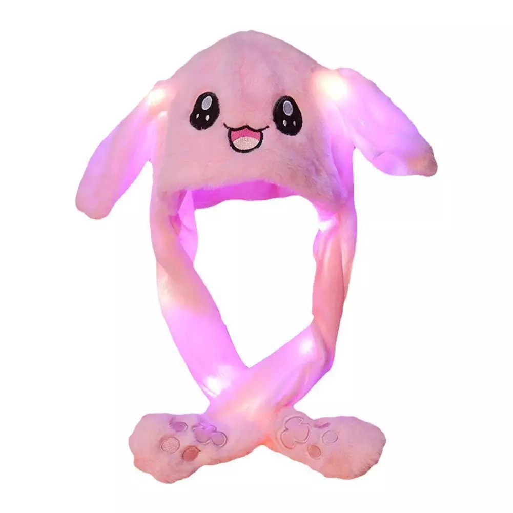 LED Movable-Ear Pink Bunny Hat