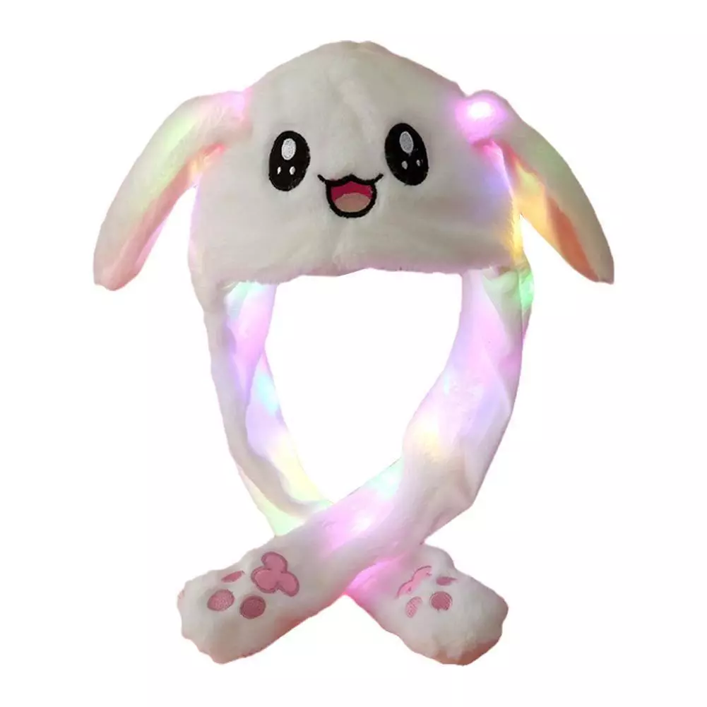LED Movable-Ear White Bunny Hat