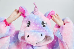 My Snuggy -  Large Galaxy Stripes Unicorn Hoodie Blanket