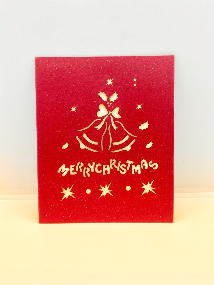 Pop-up Card _ Merry Christmas Red Bell Arch