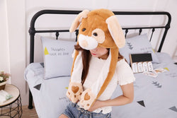 LED Movable-Ear Brown Puppy Hat