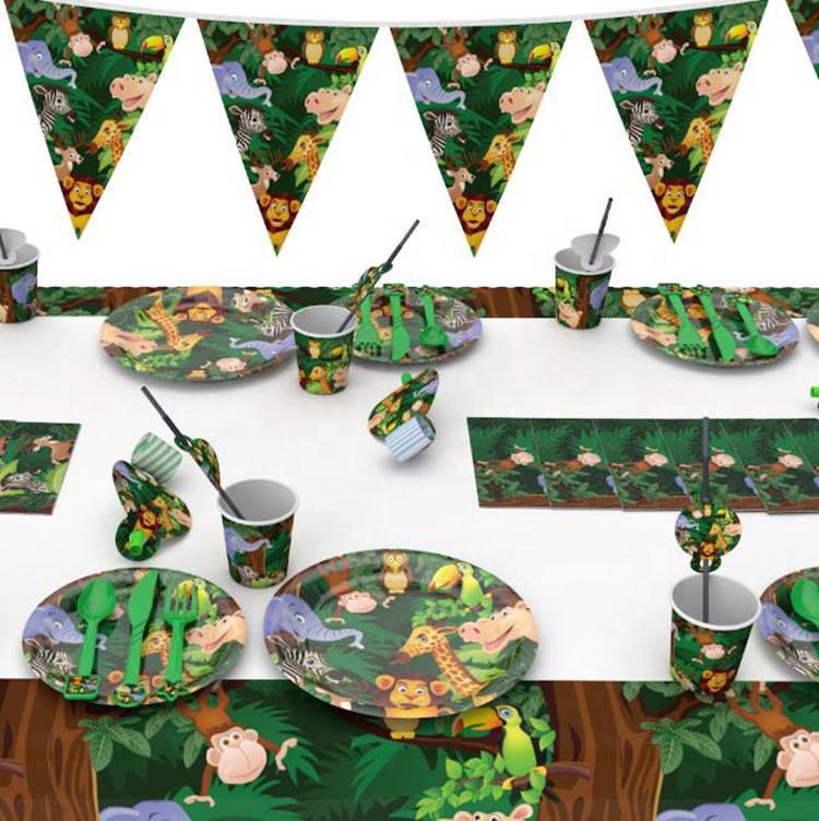 Wildlife Theme Birthday Party Tableware Package (#Type A)
