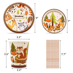Woodland Theme Birthday Party Tableware Package