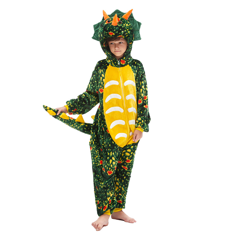 Green Triceratops Dinosaur Kids Onesie