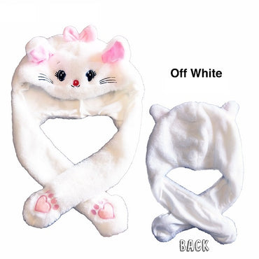 LED Movable-Ear White Kitty Hat