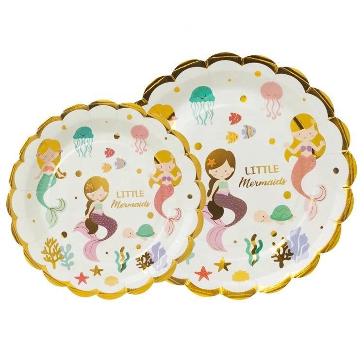 Mermaid Theme Birthday Party Tableware Package (#Type C)