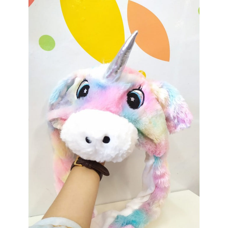 LED Movable-Ear Pastel Rainbow Unicorn Hat