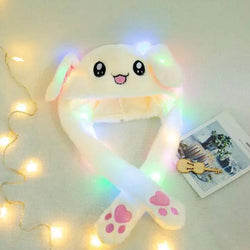 LED Movable-Ear White Bunny Hat