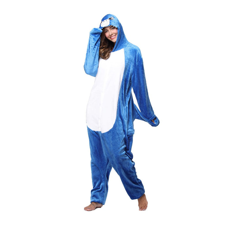 Navy Blue Shark Adult Onesie