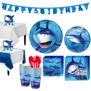 Shark Theme Birthday Party Tableware Package (#Type B)