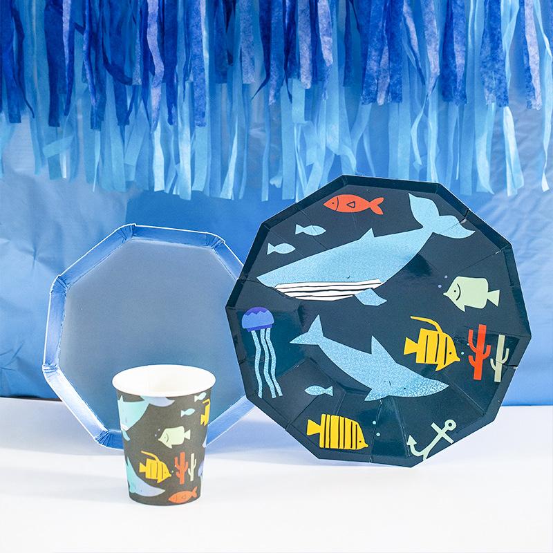 Shark Theme Birthday Party Cutlery Package (#Type A)