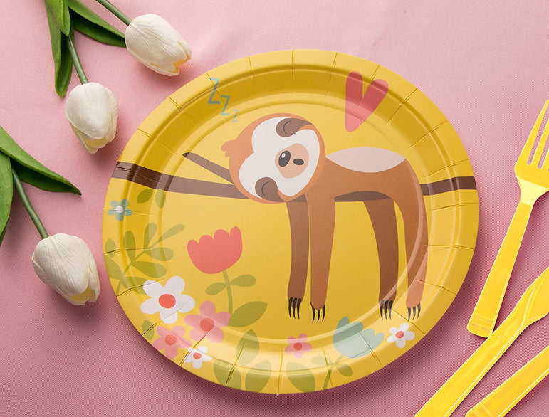Sloth Theme Birthday Party Cutlery Package