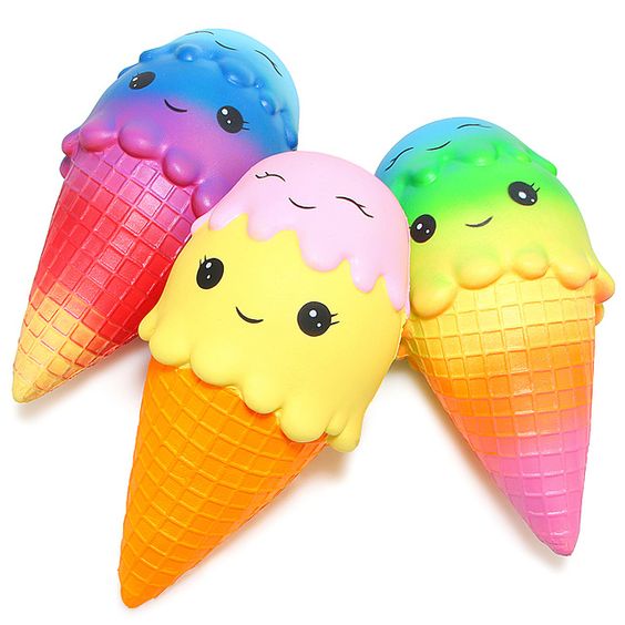Mini Smiley Ice Cream Cone Squishy