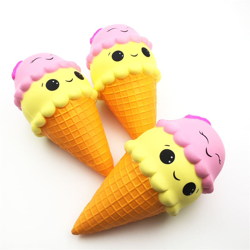 Jumbo Smiley Ice Cream Cone Squishy