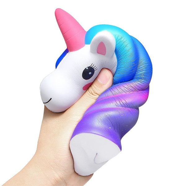 Jumbo Galaxy Unicorn Head Squishy