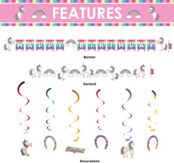 Unicorn Theme Birthday Party Supplies Basic Package (#Type A)
