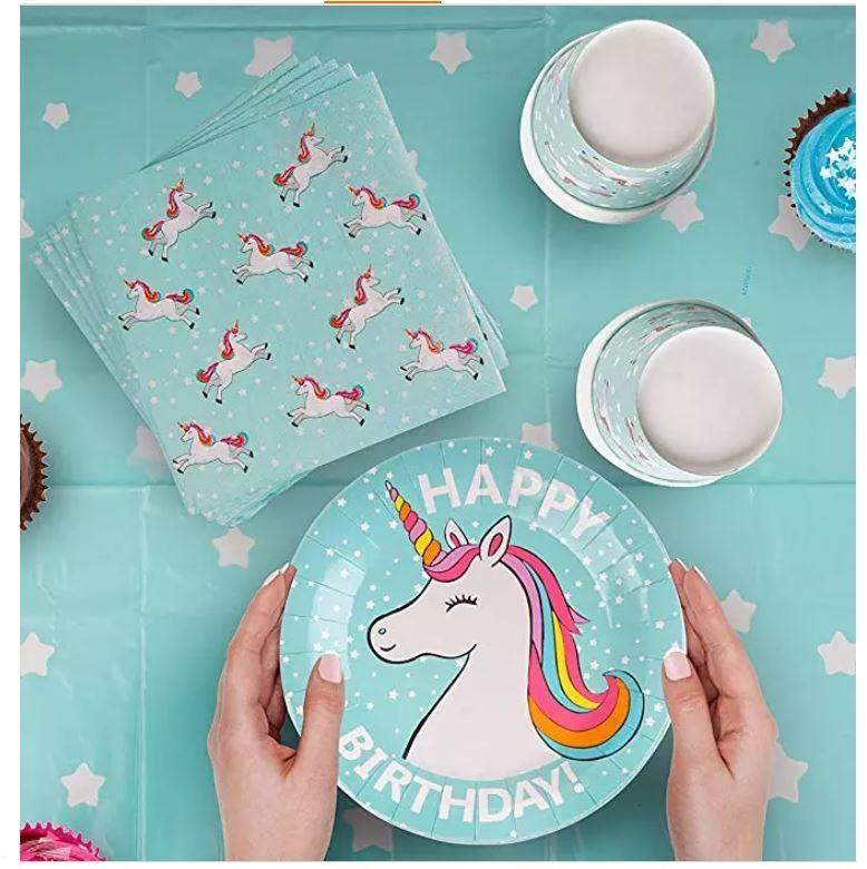 Unicorn Theme Birthday Party Tableware Package (#Type B)